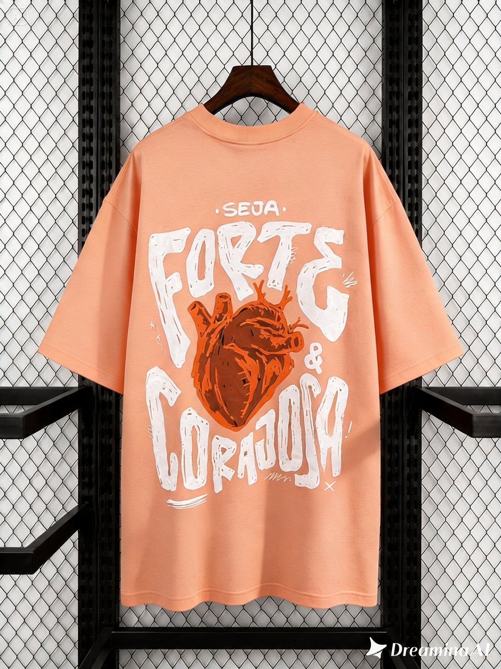 Camiseta Oversized Seja Forte e Corajosa