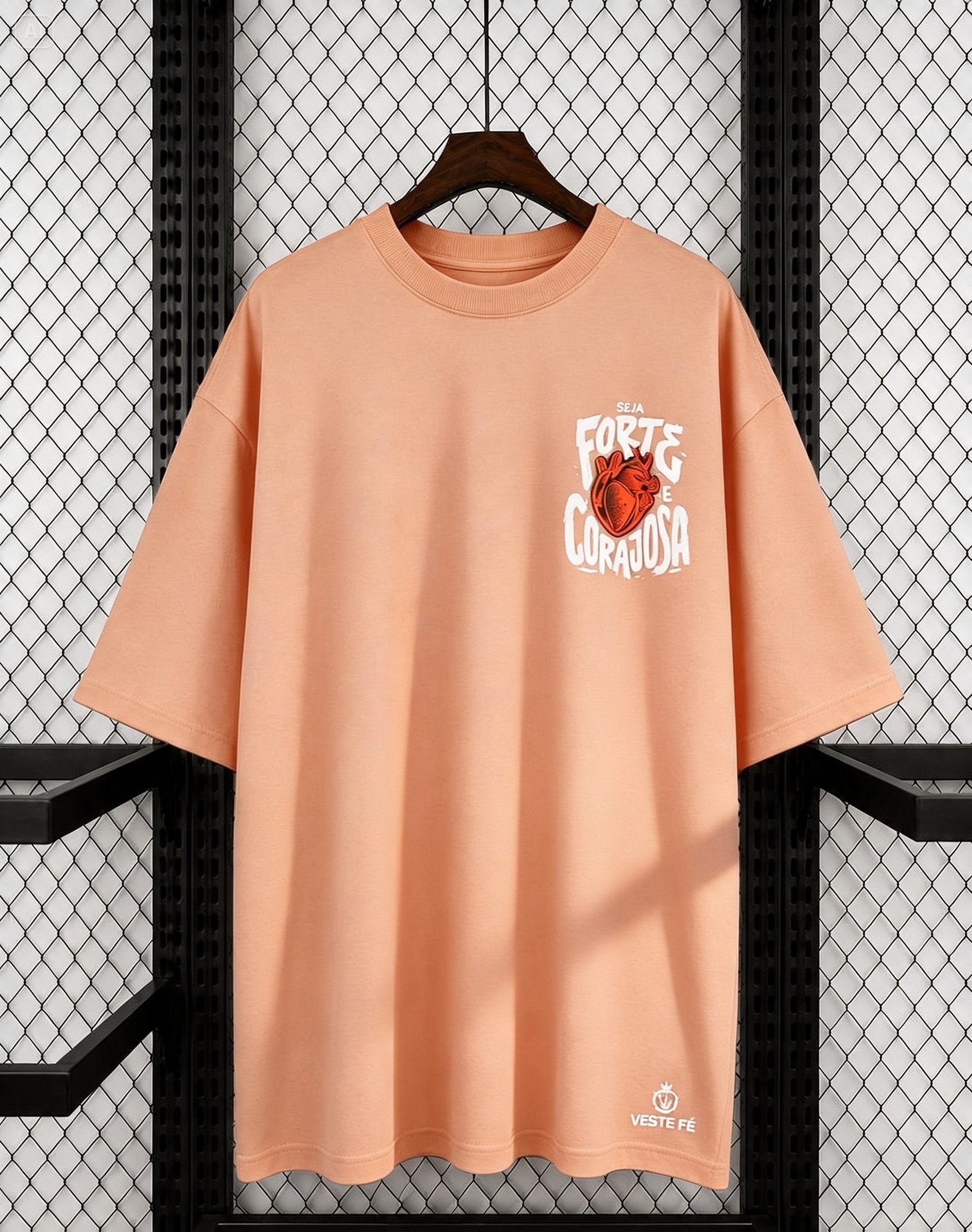 Camiseta Oversized Seja Forte e Corajosa