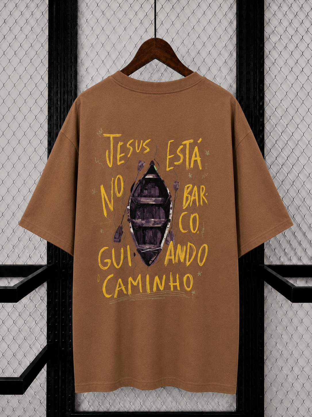 Camiseta Oversized Jesus Está No Barco